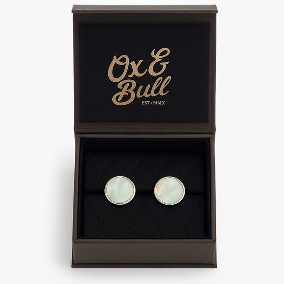 Ox and bull Other - Ox & Bull Silver-Tone Mother of Pearl Cufflinks – New in Box